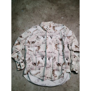 vintage crossings all over fishing print shirt Large